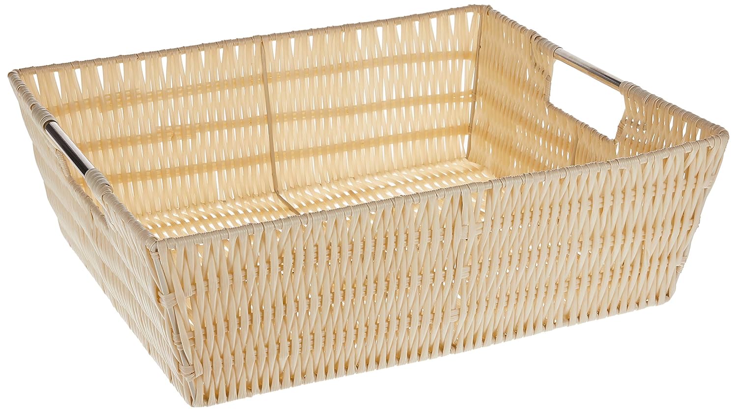 Whitmor Rattique Shelf Tote, 13"D x 15"W x 5"H, Latte