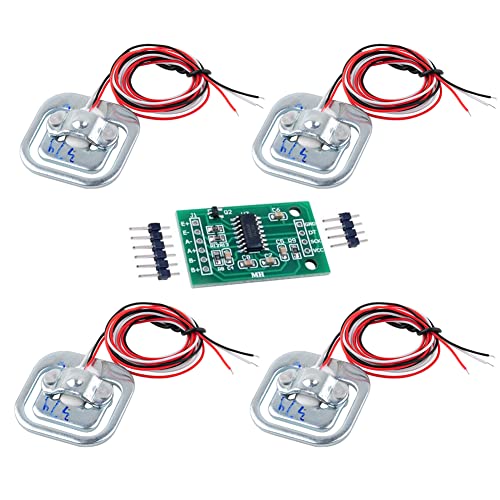 4pcs Load Cell 50kg Half Bridge Strain Gauge Human Body Digital Scale Weight Sensor + 1pc HX711 Amplifier AD Module for Arduino