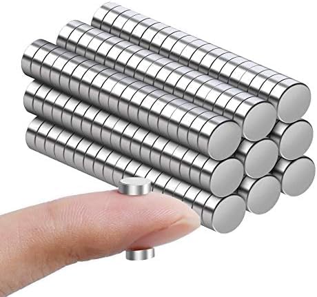 rhinocats 100Pcs Small Strong Magnets，8x2mm Refrigerator Magnets，Mini Round Magnets for Miniatures, DIY, Office, Hobbies, Crafts and Science