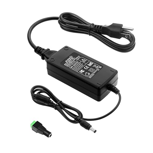 ALITOVE DC 12V 5A Power Supply Adapter Converter Transformer 60W AC 100-240V Input with 5.5x2.5mm DC Output Jack for 5050 3528 LED Strip Module Light